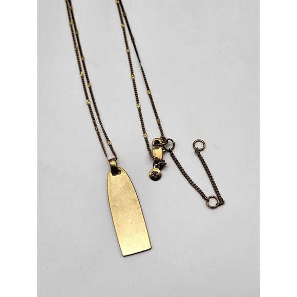 Madewell Necklace Brass Gold Tone Pendant Chain Boho Simple Minimalist - Picture 2 of 11